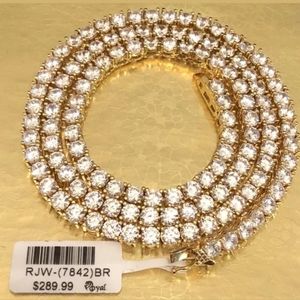 Brand New With Tags 14K Gold Finished Lab Diamond